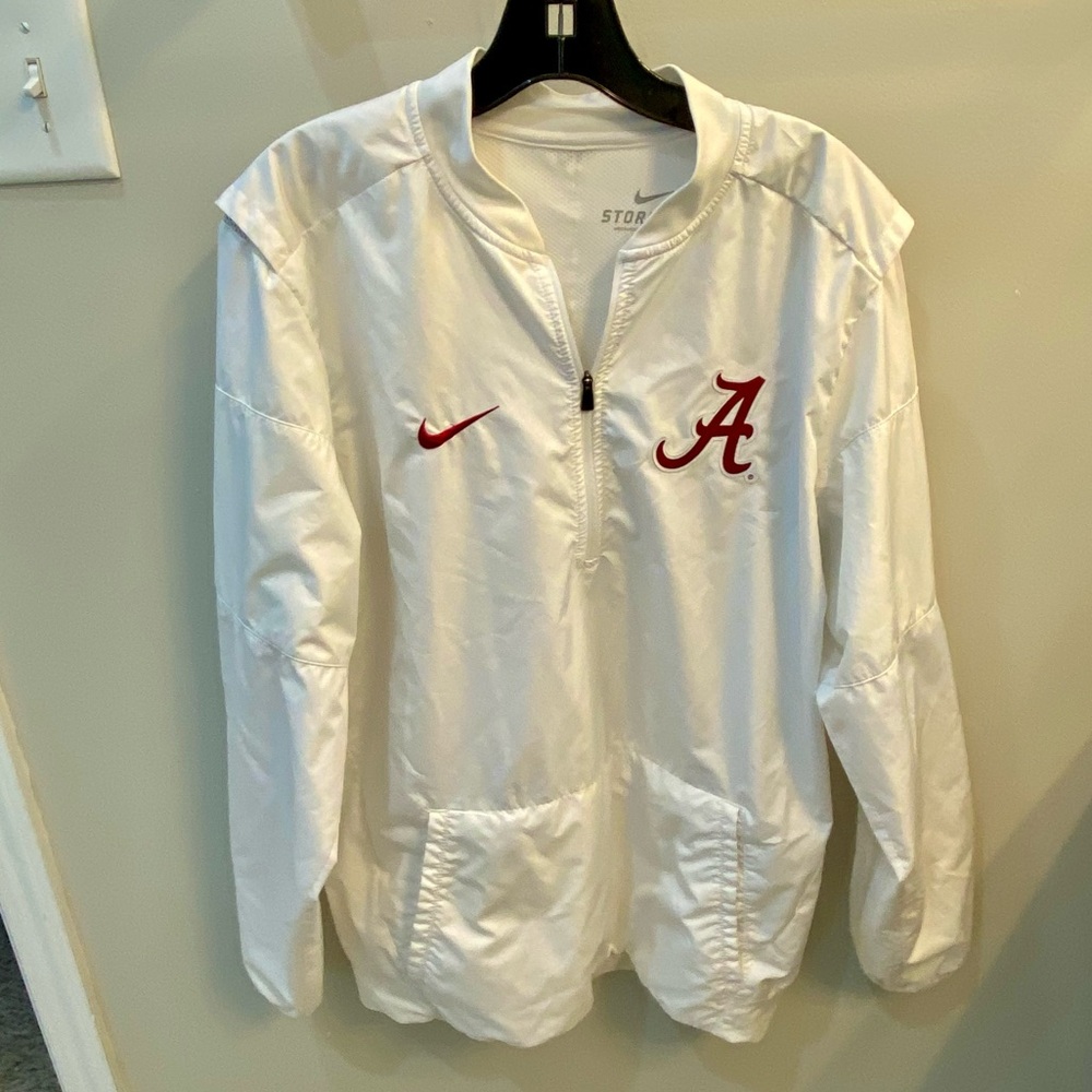 Nike Storm-Fit Mens Alabama Crimson Tide White Half-Zip Windbreaker Jacket M